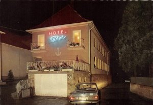 Germany HOTEL PETER~Night View ~ Between Hann. Munden & Karlshafen  4X6 Postcard