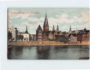 Postcard Weferpartie (an der Schlachte), Bremen, Germany