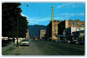 c1960 Looking East Broadway Exterior Building Missoula Montana Vintage Postcard