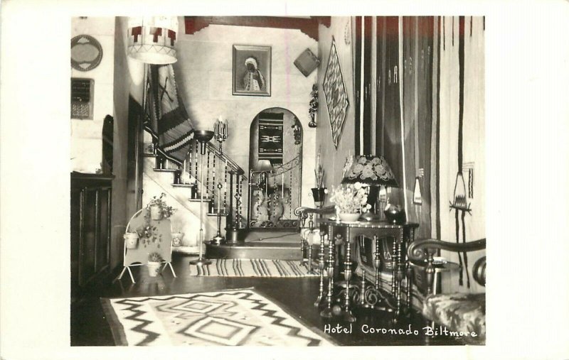 1930s RPPC Postcard; Interior View Hotel Coronado Biltmore San Diego CA