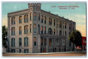 1918 Commercial Club Building Horse Carriage Aberdeen South Dakota SD Postcard