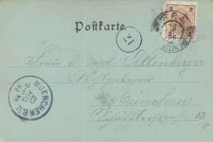 Italy Brixen moonlight litho postcard 1898