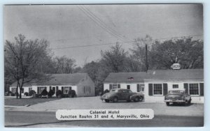 MARYSVILLE, Ohio OH ~ Roadside COLONIAL MOTEL c1950s Union County  Postcard