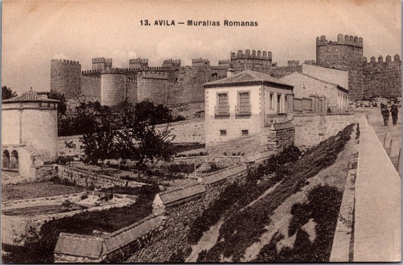 Spain Avila Murallas Romanas Vintage Postcard C169