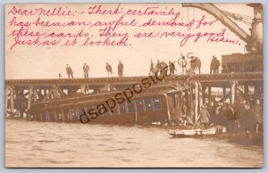 K48/ Atlantic City New Jersey RPPC Postcard c1910 Trolley Wreck Disaster 518