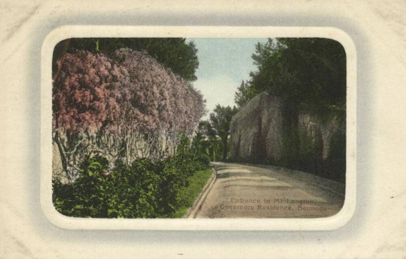 bermuda, Entrance to Mt. Langton, Governors Residence (1910s) Embossed 