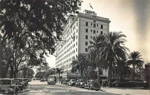 Clearwater FL  Ft. Harrison Hotel Old Cars Real Photo Postcard