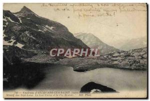 Old Postcard Environs d & # 39Allevard Baths Sept Laux Horn Lake and peak Bruner