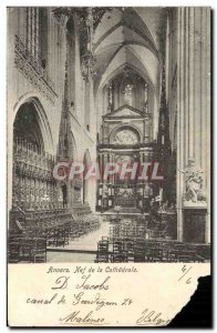 Old Postcard Antwerp Nave De La Cathedrale