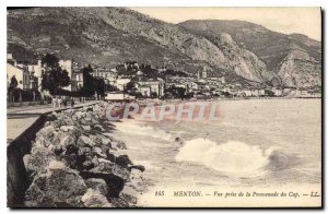 Old Postcard Menton View from the Promenade Cape