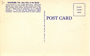 VA - Roanoke. Electric Star on Mill Mountain at Night