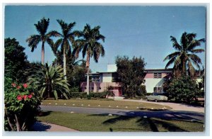 c1960's Modernistic Home With Tropical Landscaping Miami Beach FL Trees Postcard