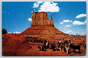 Monument Valley Arizona~Mitten Butte Rock Formation~Vintage Postcard