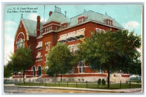 Fort Smith Arkansas AR Postcard US Court House Post Office Exterior 1909 Vintage