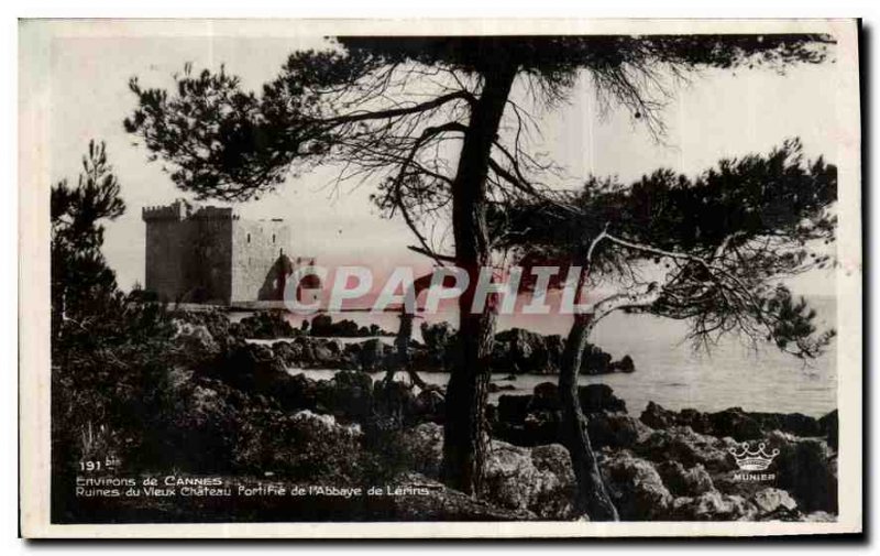 Postcard Old Enviorns Cannes ruins of the old castle portifie the Abbey of Le...