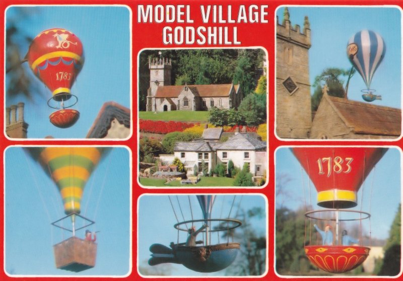 Godshill Model Village Hot Air Balloon Isle Of Wight Postcard