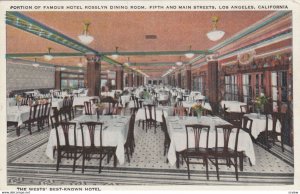 LOS ANGELES , California , 1910s ; Dining Room , Hotel Rosslyn