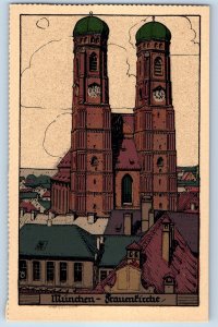 Bavaria Germany Postcard Munich Women's Church c1940's Vintage Unposted