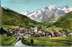 Aerial View Gshnitztal valley in Steinach am Brenner Austria Postcard