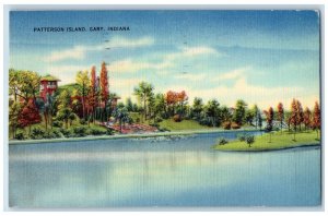 1939 Patterson Island Gary Indiana IN Lake River Trees Vintage Antique Postcard