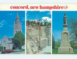 Unused Pre-1980 THREE VIEWS ON ONE POSTCARD Concord New Hampshire NH hs6531