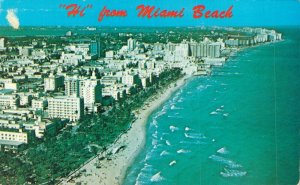 USA Florida Hi from Miami Beach Luxurious Hotels Vintage Postcard 07.56