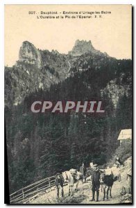 Old Postcard Surroundings Uriage les Bans The Oursiere and Pic of Eperiet Don...