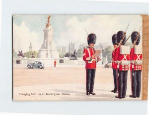 Postcard Changing Sentries at Buckingham Palace London England
