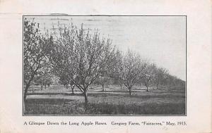 Apple Rows, Gregory Farm Fairacres Adversting Postcard