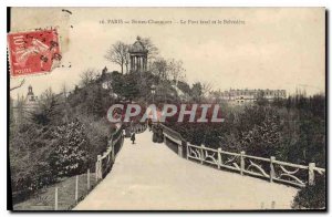 Postcard Old Paris Buttes Chaumont The fatal Bridge and Belvedere