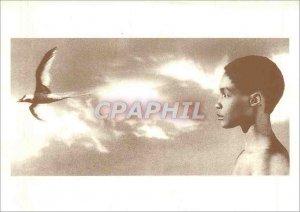 Modern Postcard The child and the bird