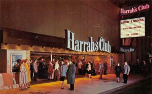 HARRAH'S CLUB Show Lounge RENO, NV Casino Neon Sign c1950s Vintage Postcard