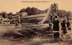 TOBOGGAN SLIDE SYLVAN BEACH NEW YORK POSTCARD 1909