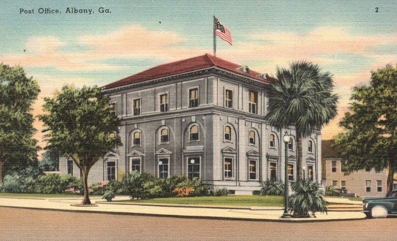 Vintage Postcard Post Office Building Landmark Albany Georgia GA Wall News Pub.