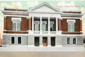 Vintage Postcard Carnegie Library Fort Smith AR Wheelock