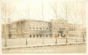 Postcard RPPC 1920s Idaho Montpelier Lincoln School #13 occupational 23-13852