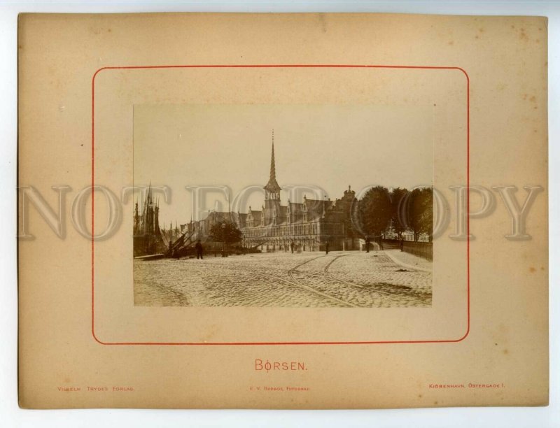 492517 Denmark COPENHAGEN Borsen stock exchange building Vintage CABINET PHOTO