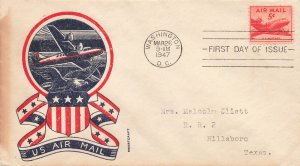 C33 1947 Airmail Postage 5¢ Rate, FDC