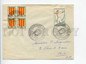 292786 FRANCE 1958 Levens Andre Massena special cancellations RPC archery stamp