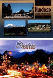 2~4X6 Postcards Ruidoso, NM New Mexico  HORSES & STREET SCENES Christmas Lights