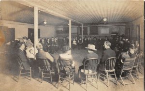 G84/ Montana RPPC Postcard Church Interior Service Gathering Chairs