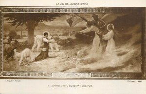 Joan of Arc listening to the voices fine art by L. Royer, France  - Ed. A. Noyer