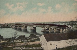 Postcard Camel Back Bridge Harrisburg PA