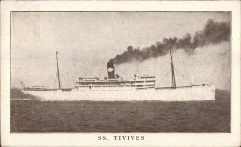 Steamship SS Tivives Port Antonio Jamaica Cover 1914 Postcard