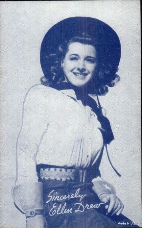 Cowgirl Movie Actress in Costume - Mutoscope Exhibit Card ELLEN DREW