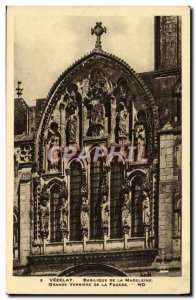 Old Postcard Vezelay Basilica De La Madeleine large glass roof, facade