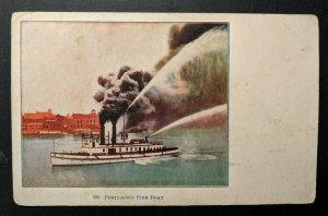 Mint Vintage Portlands Fire Boat Portland Oregon Printed Picture Postcard