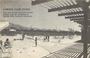 c1950 Postcard Cabana Club Pool for Residents of Starlite Hills, Fremont CA