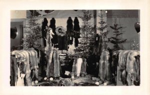 RP Postcard Christmas Fur Clothing Display Alaska Department Store~114249