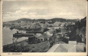 St Georges Bermuda Panoramic View Waterfront Vintage Postcard